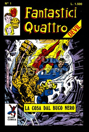 FANTASTICI QUATTRO #     1: LA COSA DAL BUCO NERO + ADESIVO